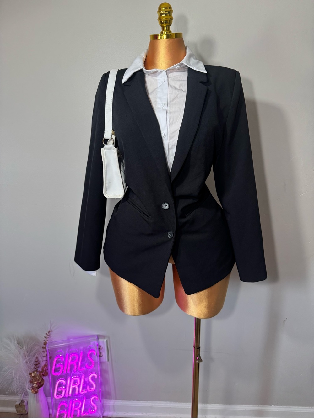 Old Navy Black Women's Two-Button Tailored Blazer